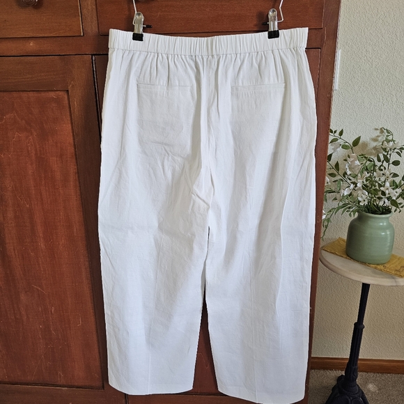 Theory Relaxed Pull-on Pants, White Crunch Size 12 Nwt - Picture 2 of 16